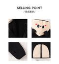 kids fleece capsules outwearfall and winter cartoon embroidered panda color matchingthickened hooded girl zippertops
