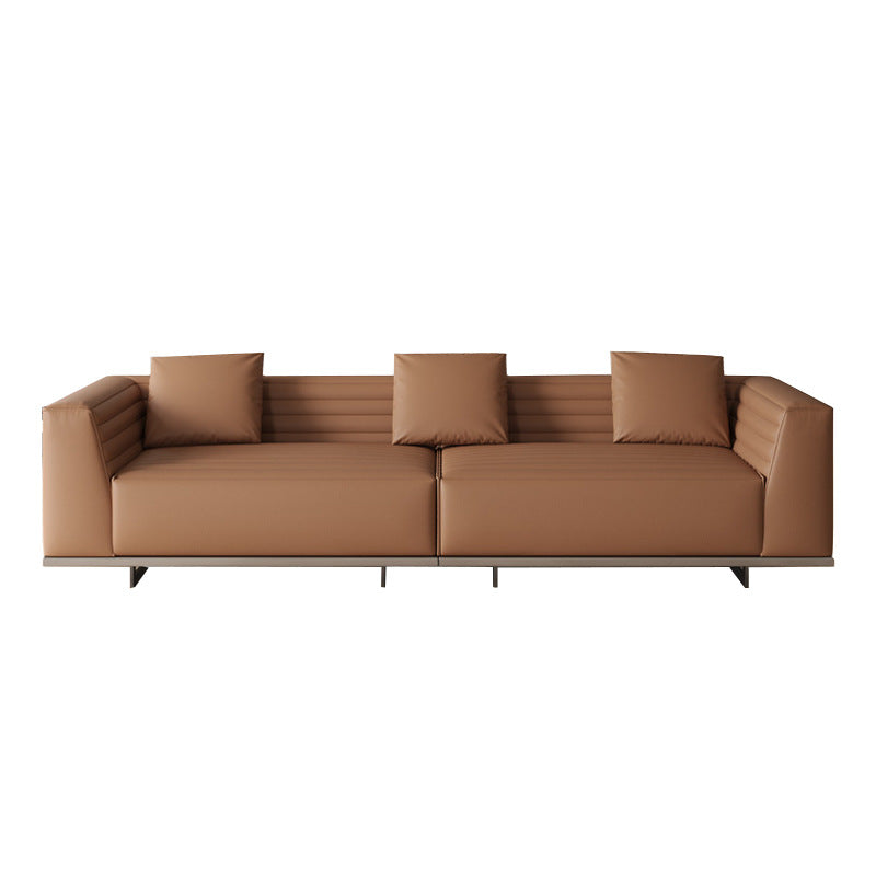 Foshan factory personalized wholesale italian normcore roger leather sofa small apartment first layer cowhide designer sofa