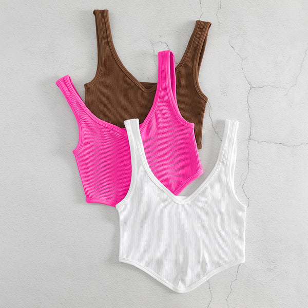 Yiwu underwear direct sales seamless thread versatile outer wear bra vest summer suspender fitness American yoga clothes
