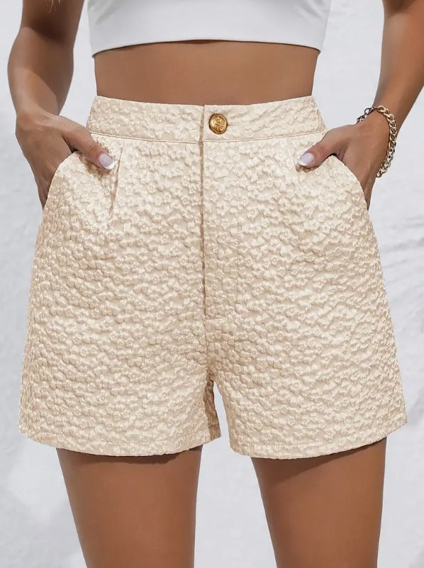 new women's summer elegant jacquard high-waisted casual shorts for cross-border e-commerce on  (us & europe)