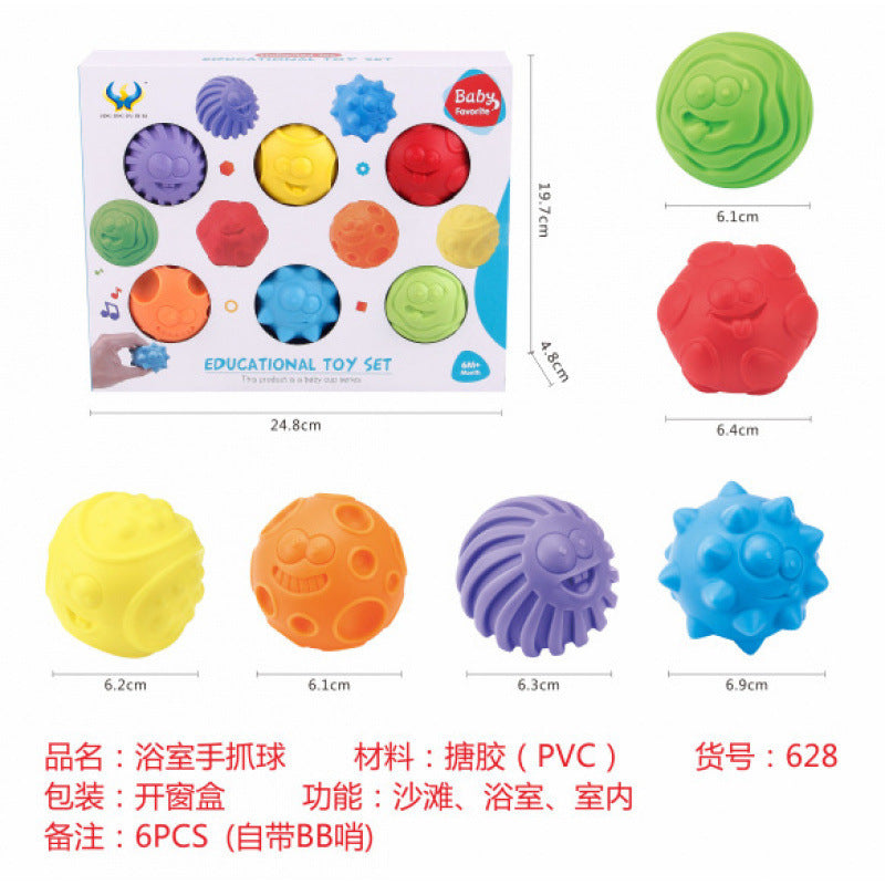 Cross-border  vinyl environmental protection early education shape color cognition bathroom water toy gift stacking music set