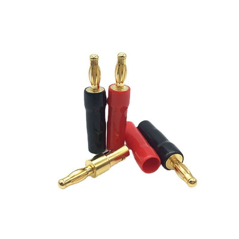 Directly from the manufacturer Copper gold plated lantern shaped banana assembly plug audio plug audio banana plug soft glue