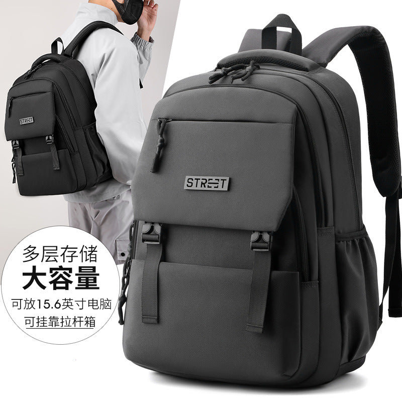 New backpack, large-capacity business computer bag, travel bag, fashionable, simple and practical, junior high school student schoolbag