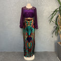 sourcing:  spring/autumn stretchy, elegant, plus-size, high-waisted, round neck, pullover, sequined bodycon maxi dress with belt