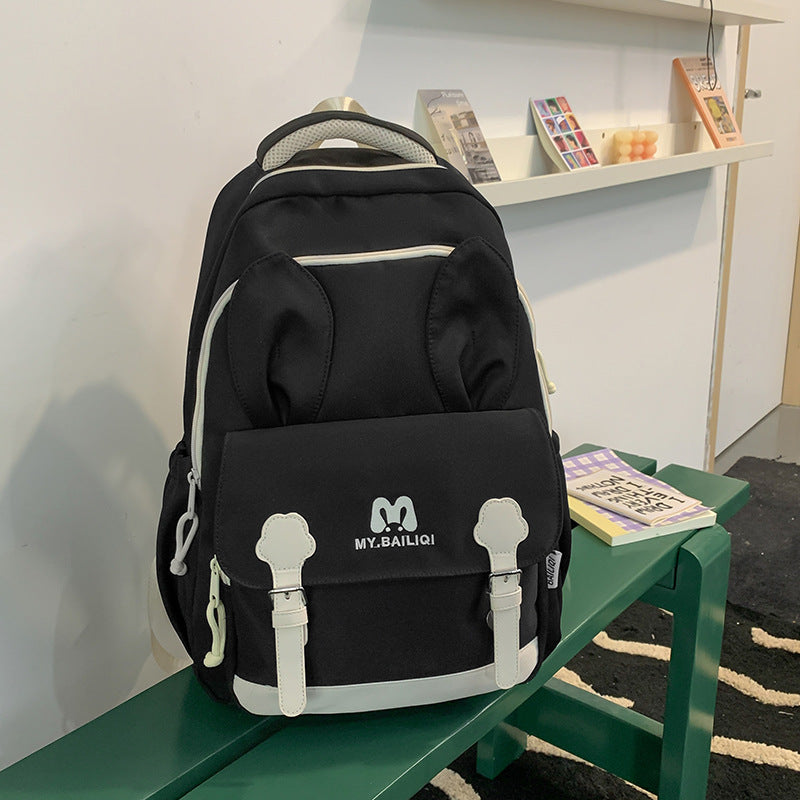Japanese style cartoon rabbit ears school bag large capacity casual middle school students two-dimensional girls cute tutoring backpack