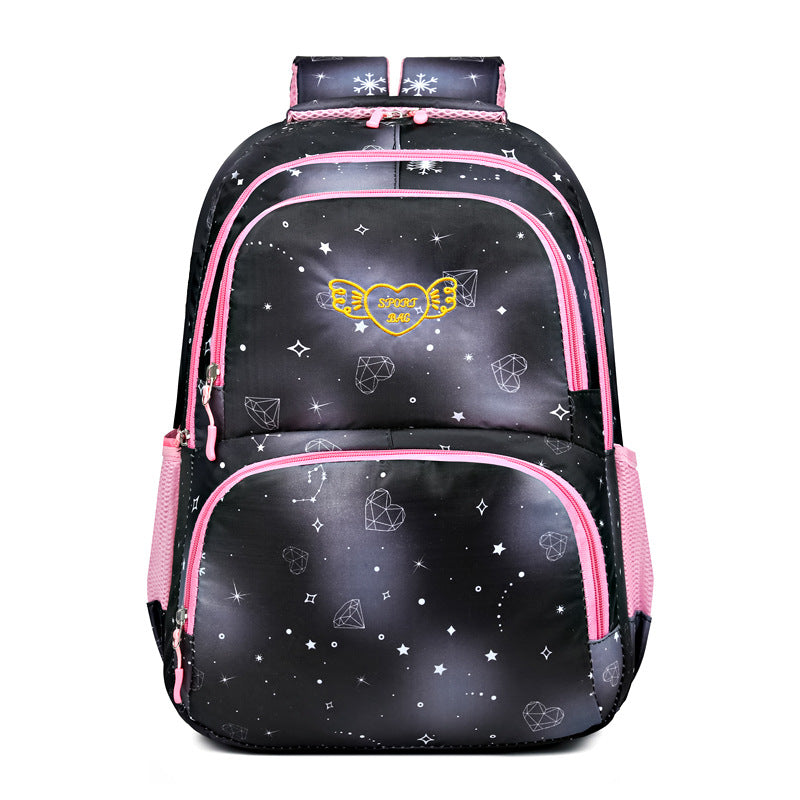 School bag starry sky gradual change trend fashion soft cute art backpack single large capacity Oxford cloth student bag
