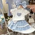 Girls' summer outfit set: stylish short-sleeve t-shirt 101.3kg piece set, new kids' summer clothes, super cute!