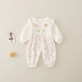 Baby clothes spring romper girl baby bodysuit double layer outwear spring autum super cute full month princess haki