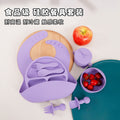 Silicone kids' meal set: baby food training suction bowl, food-grade fork and spoon, feeding utensils for babies