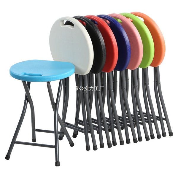 Night market stall portable plastic folding stool, household thickened dining table stool outdoor stool simple round stool, wholesale