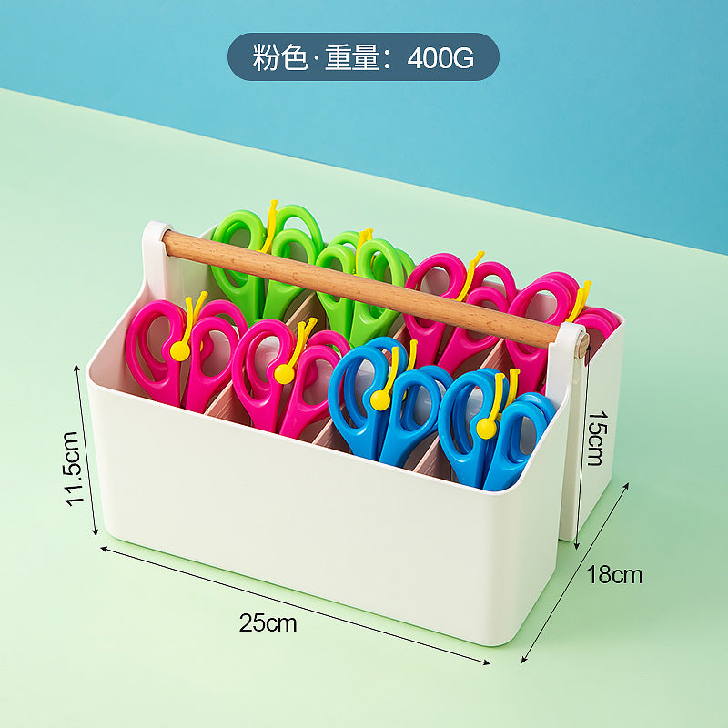 Desktop Stationery Handmade Scissors Storage Box Transparent Mini Household Multifunctional Detachable Grid Portable Storage Box