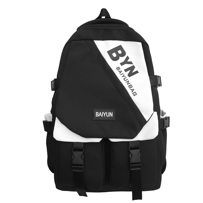 Burden reduction spine protection capacity Strong backpack Lightweight waterproof Simple high school backpack Junior high school schoolbag Women