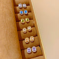 Exquisite sparkling colorful zircon stud earrings - korean style, unique design, delicate earrings, everyday versatile, ear-friendly jewelry