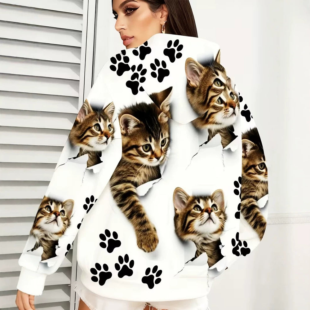 hot-selling plus-size women's zip-up hoodie, new casual long-sleeve hooded sweatshirt jacket, dropshipping available