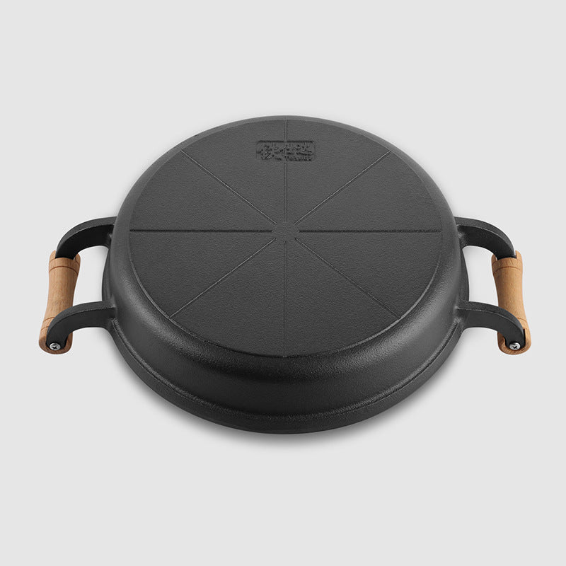 Cast iron pan Thickened binaural pan Uncoated pancake pan Raw iron pan Non-stick pancake pan Frying pan