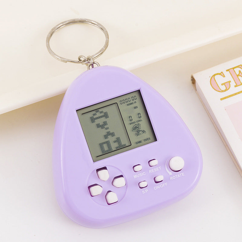 tetris game console - mini triangle handheld arcade game toy keychain charm