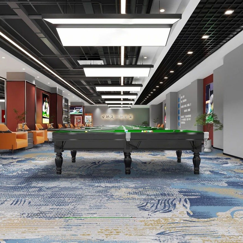 Custom billiard hall carpet - full coverage, printed design, large area, hotel & commercial billiard room nylon fire-retardant b1 carpet