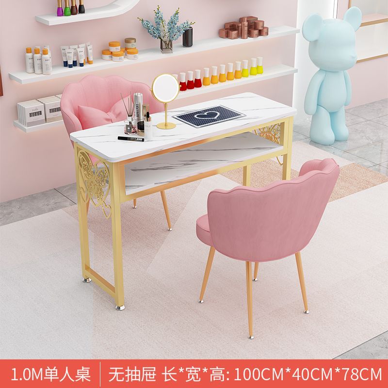 Accessible luxury high-power vacuum cleaner manicure table and chair imitation marble suit double popular table economical manicure table