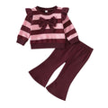Baby clothing kids set children outfit girlstripessuit bell bottoms