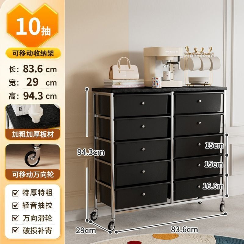 Multi-tiered storage cabinet with drawers - versatile organizer for home, space-saving, black