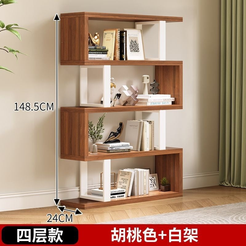 Floor-standing storage rack bookshelf solid wood wall shelf toy storage rack for home multi-layer bookcase combination storage rack