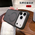 New premium corrugated texture 2-in-1 case for apple 17 pro max, iphone 16 matte magnetic case