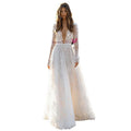 cross-border e-commerce women's wedding dress  sexy lace long sleeve vacation dress evening party gown spring