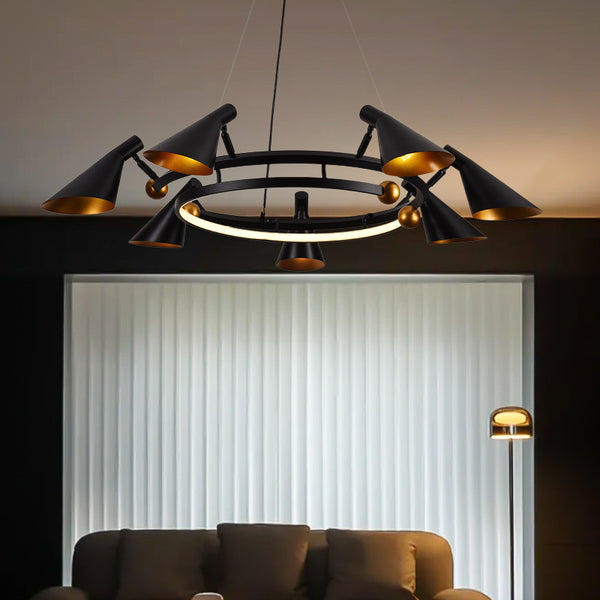 Nordic postmodern living room chandelier creative personality bedroom wrought iron multi-head horn lamp simple atmosphere dining room chandelier