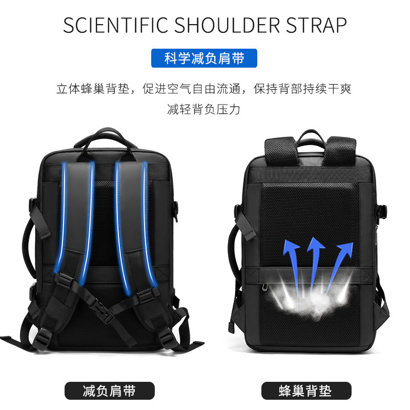 Source factory customized new men's backpack business computer large capacity scalable dry and wet separation backpack wholesale