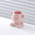 Luxury nordic bear fork set - stainless steel fruit forks with aesthetic ceramic bear storage jar