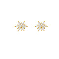 S925 sterling silver needle white zircon flower stud earrings - women's trendy, luxury, unique design, elegant and chic earrings