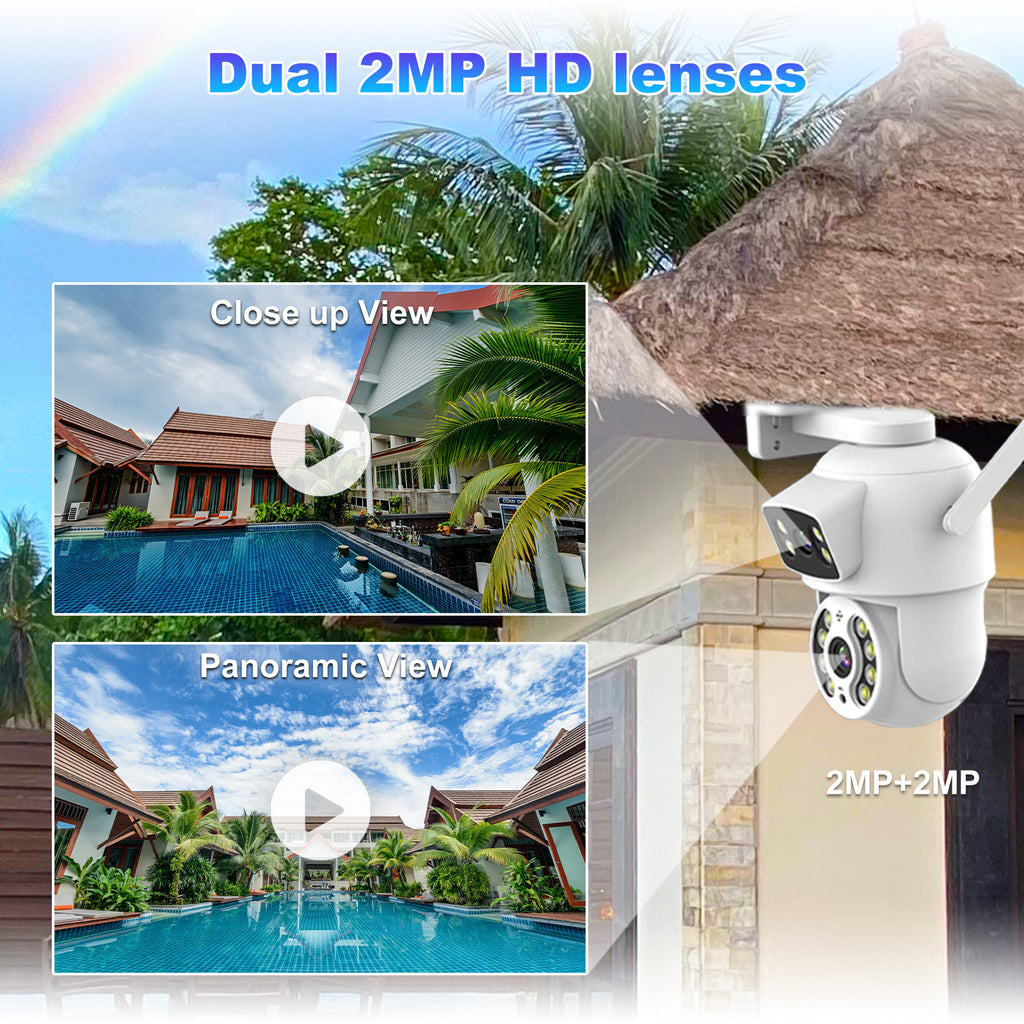 Factory direct sales, dual-lens camera, all-round large and wide-angle vision,   explosion, binocular gimbal monitoring