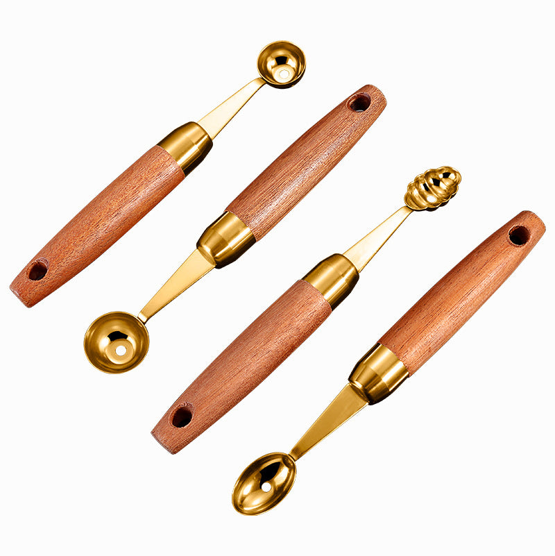 304 Stainless Steel Ball Digger Watermelon Spoon DIY Fruit Platter Round Spoon Carving Spoon Ball Digger Ice Cream Spoon