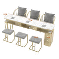 200cm multifunctional marble (single table) + 3 square stools + 3 sofa chairs