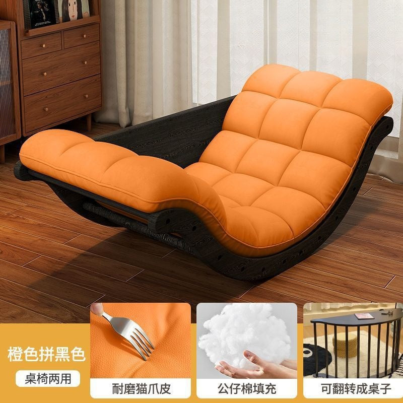 Multifunctional moon rocking chair retro lazy sofa living room balcony for home casual lunch break recliner