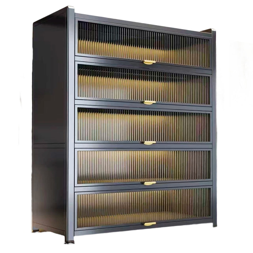 Steel kitchen storage cabinet floor-standing storage rack wall-mounted all-in-one storage cabinet waterproof moisture-proof multi-layer iron storage cabinet