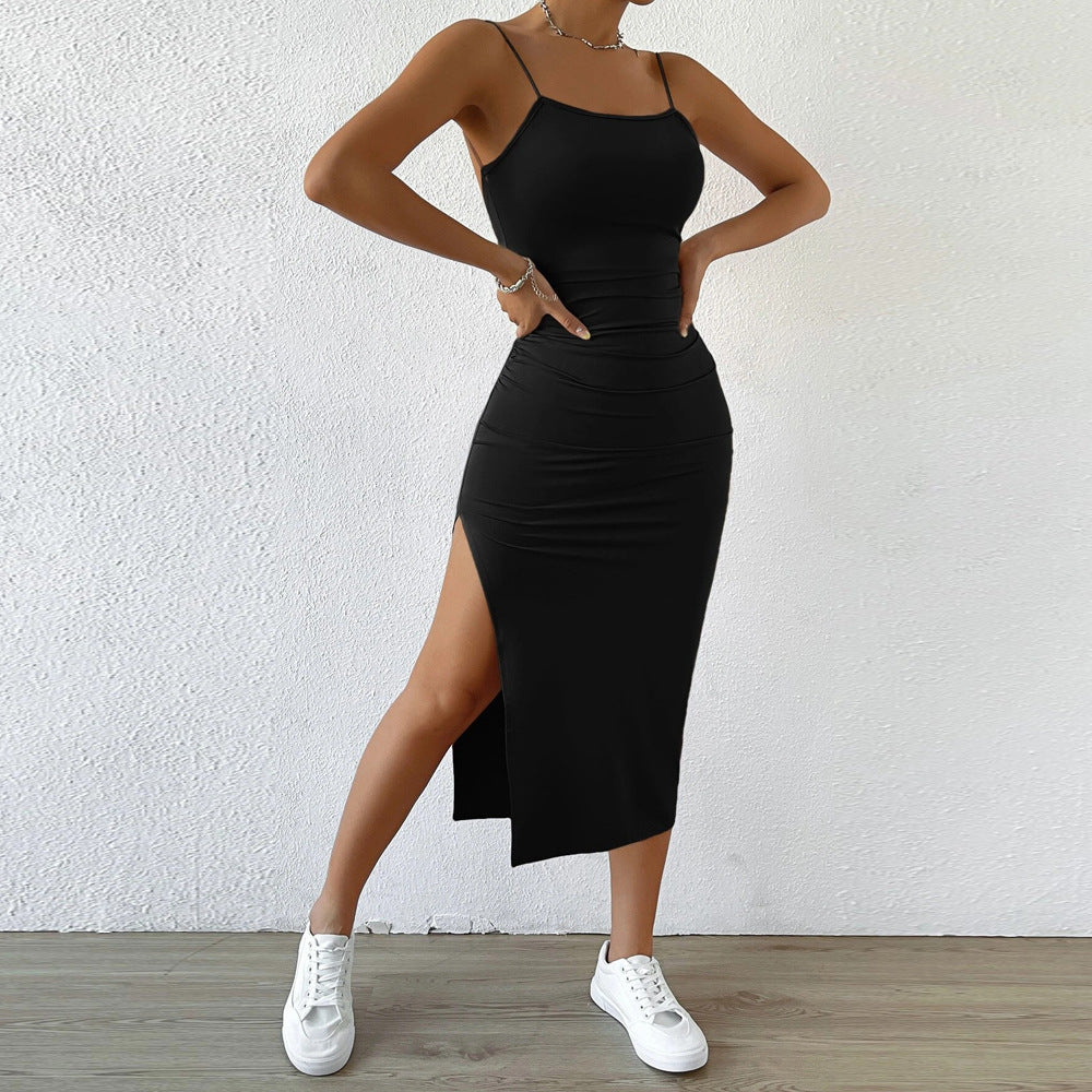 European and american women's clothing  spring new collection: sexy backless slit mini dress - bodycon dress for women