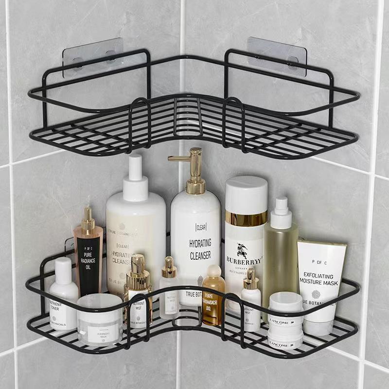No-drill bathroom vanity organizer, corner shelf, toilet wall-mounted kitchen storage rack, bathroom storage shelf