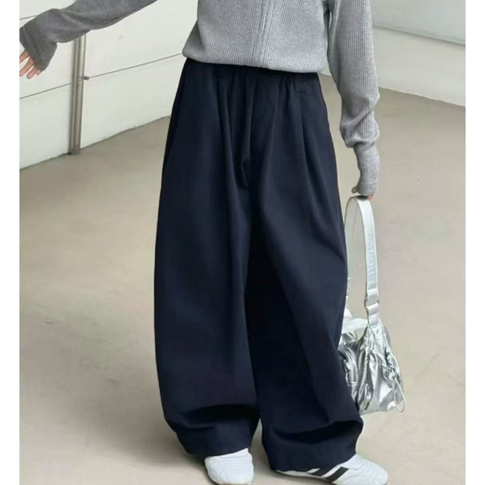 【back to school season 100% cotton】spring/autumn casual elastic waist kids' casual pants solid color fashion