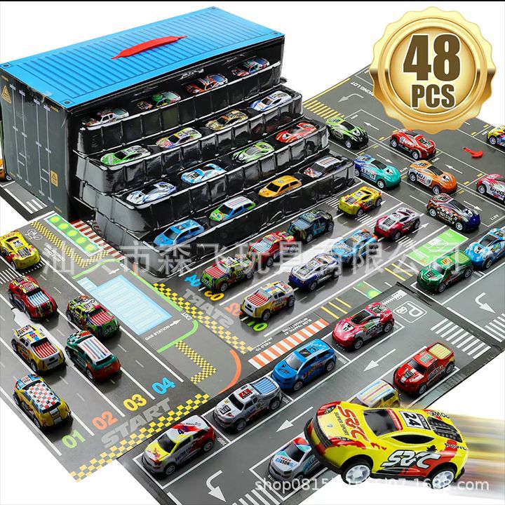 storage toy car container container alloy iron car model parking kids gift box suit wholesale price