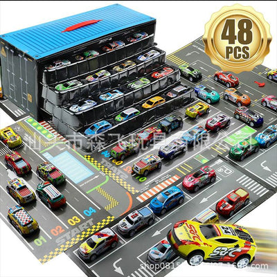 storage toy car container container alloy iron car model parking kids gift box suit wholesale price