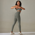 fashion seamless knittingpure color back belly tightening butt lifting intimates yoga suit running fitness nine-point pants