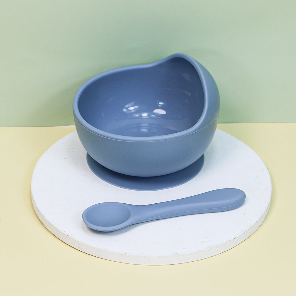 Silicone utensil set, baby food bowl, infant bowl, baby spoon, food-grade silicone bowl, baby bowl, maternity and baby supplies