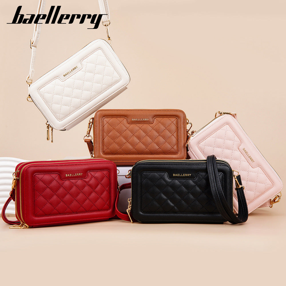 New baellerry women's wallet fashionable large-capacity diamond messenger bag premium zipper mobile phone bag