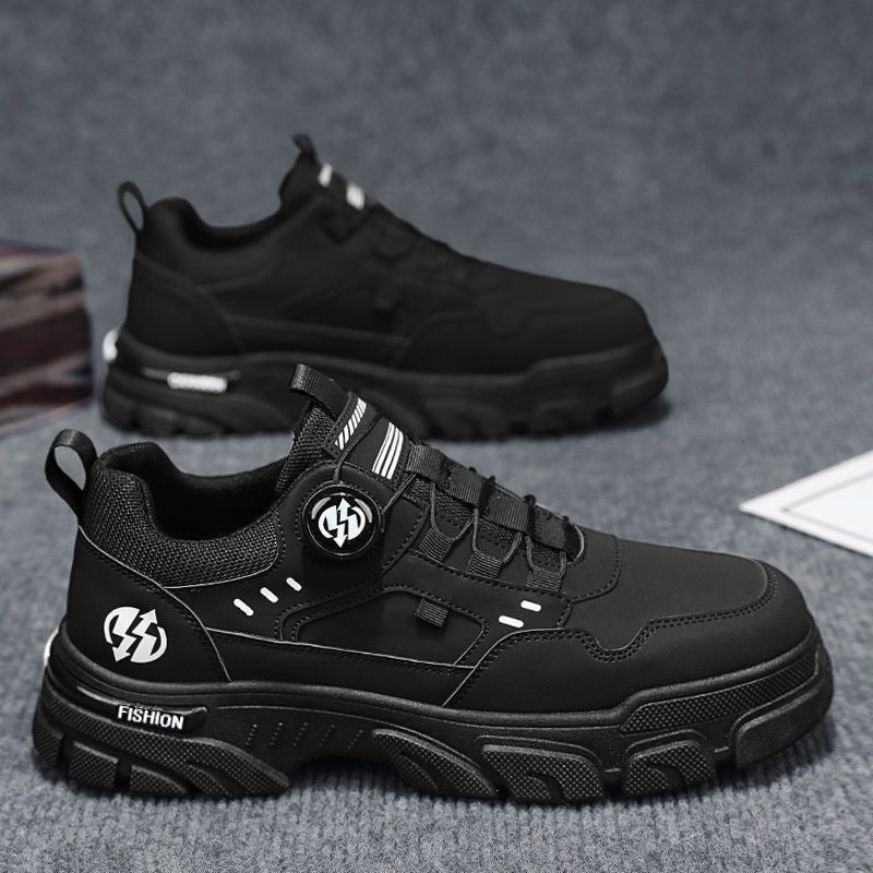 Men's 2025 spring new low-top slip-on swivel buckle athletic casual trendy shoes outdoor waterproof work shoes