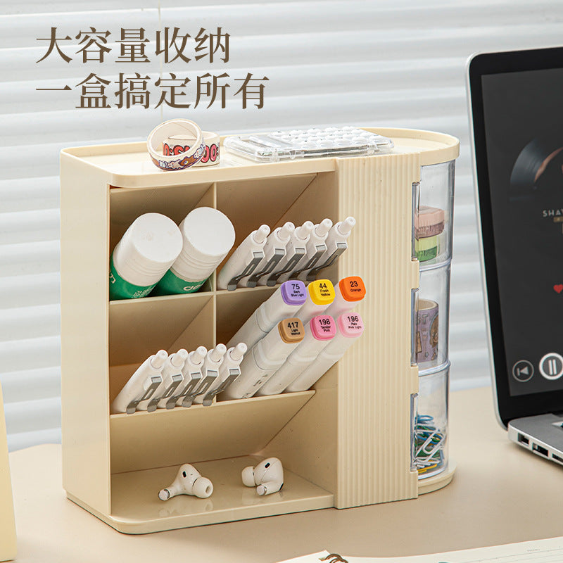 Desktop storage box High-value office large-capacity pen holder Student household multi-layer drawer stationery storage box