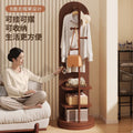 Full-length mirror floor mirror for homeall-in-one dressing mirror girl bedroom rotatable movable fitting mirror hanging coat rack
