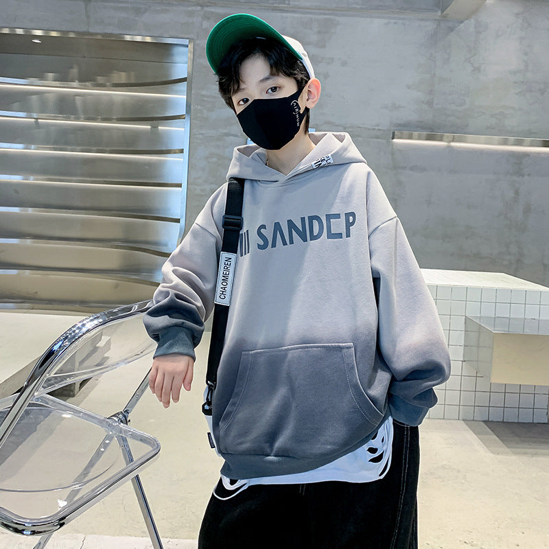 Boys' hooded sweatshirt - spring/autumn style,  autumn new arrival, outerwear, autumn top, trendy & stylish, mid-to-large size children's clothing, long sleeve