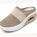 Exportplus size heelless slip-on women's lazy air cushion cut out mesh breathable toe-cap half-drag women's shoes