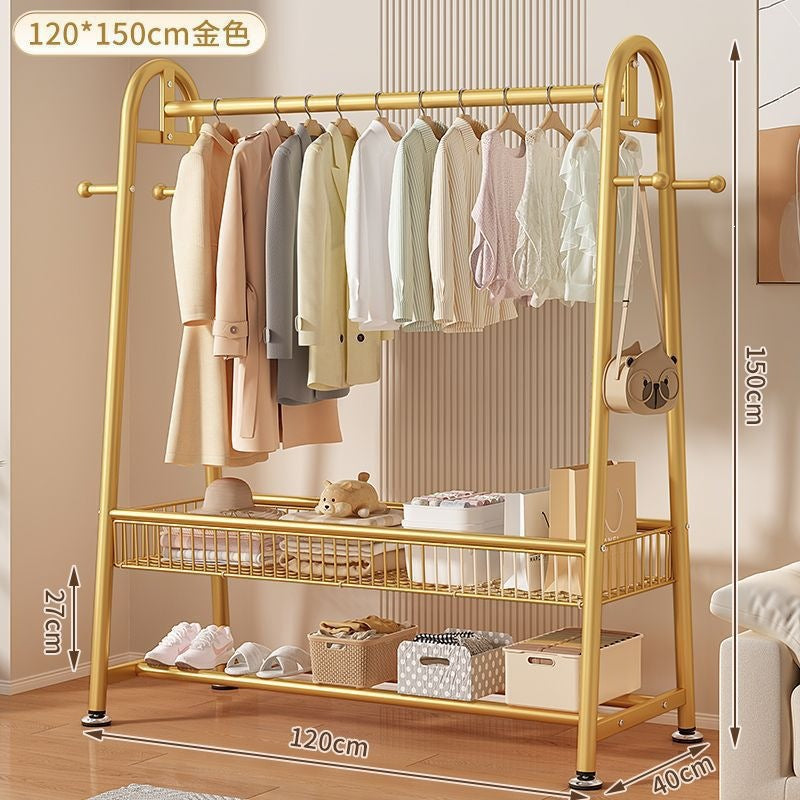 New arrival big mac extra thick floor-standing bedroom clothes hanger for home indoor clothes drying storage coat rack combination